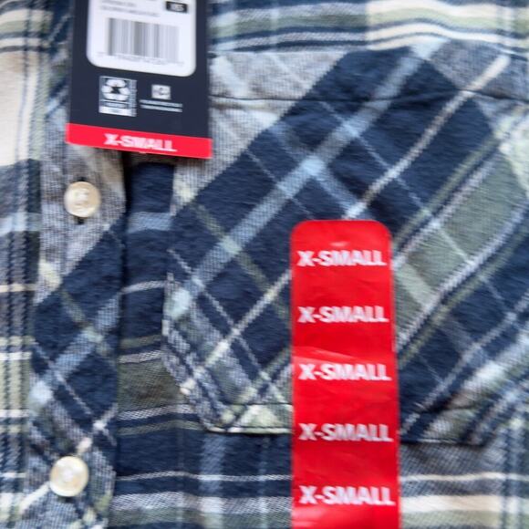 GAP RELAXED FIT AMELIA PLAID‎ BUTTON UP FLANNEL IN SEA SPRAY NWT WOMEN'S SIZE XS - Picture 11 of 14